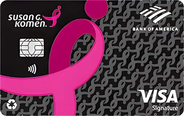 Susan G. Komen Customized Cash Rewards Visa credit card from Bank of America